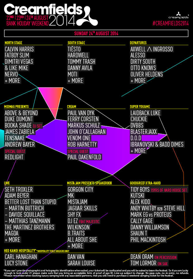Creamfields 2014 lineup