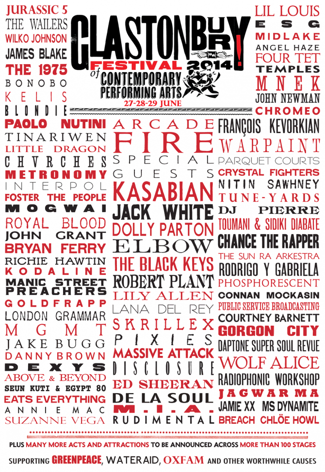 Glastonbury 2014 poster