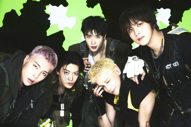 Official teaser image for ‘Blingy,’ the seventh album by South Korean boy band NCT 127. From left to right: Johnny, Yuta, Jaehyun, Taeyong, and Haechan